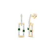 1/5CTW-DIA CN 1/12CTW PR-EM NAT GEM PAPER CLIP DANGLING EARRING